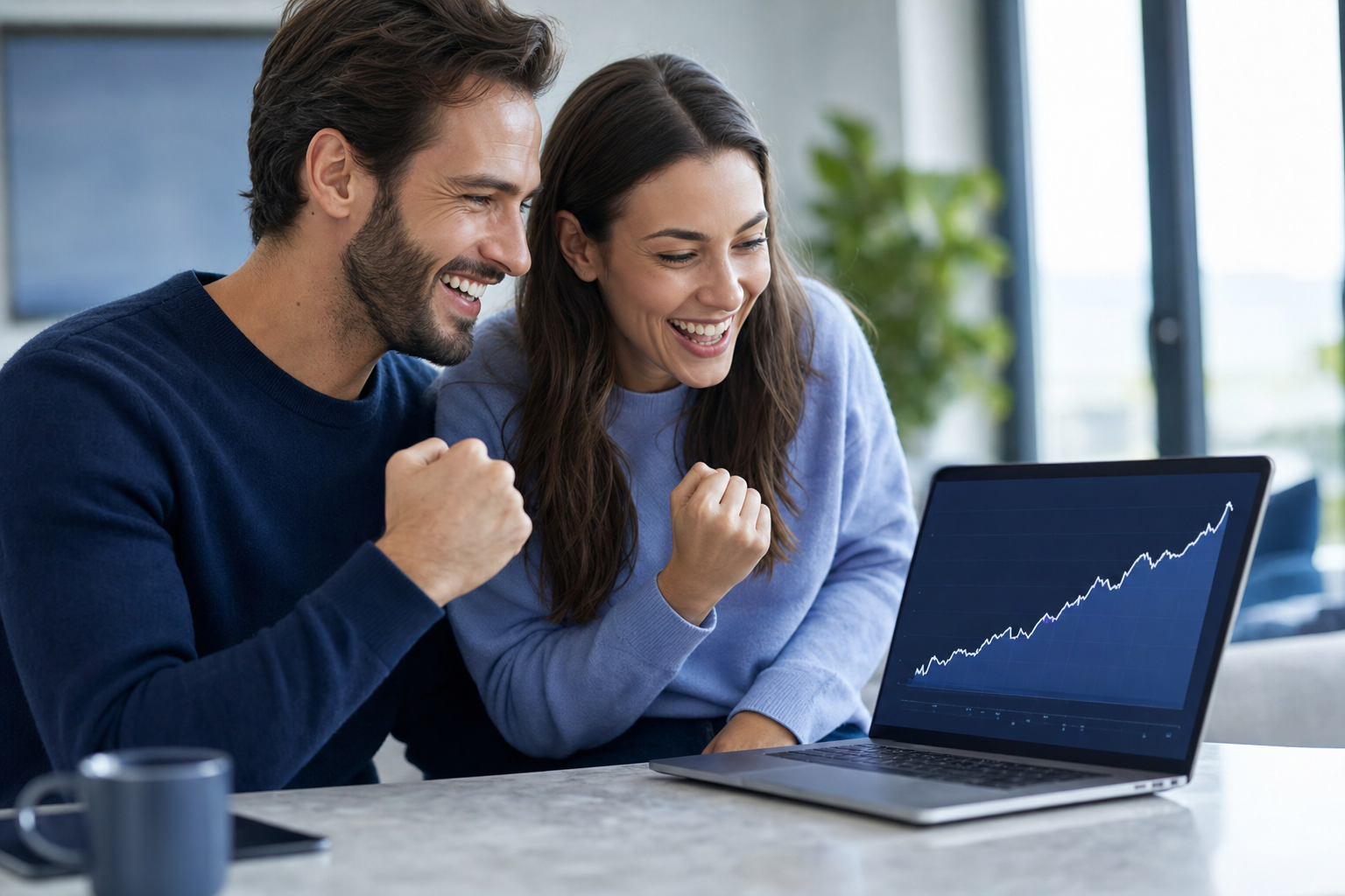 Couple excited about growing note value