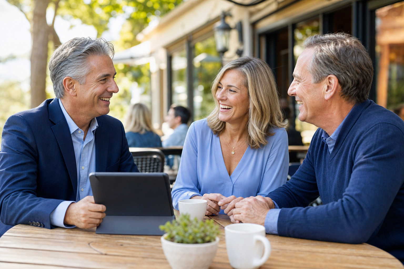 Couple enjoying financial freedom after selling their mortgage note